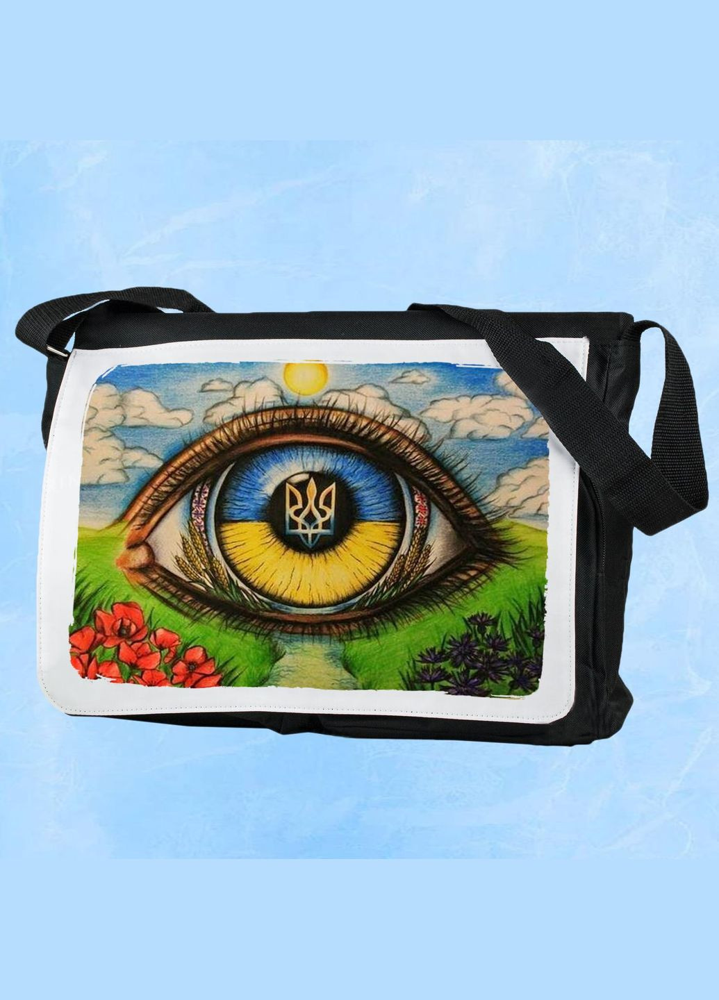 Мужская (женская) сумка через плечо для спортзала дорожная универсальная Патриотическая #009 Черный No Brand (322119653)