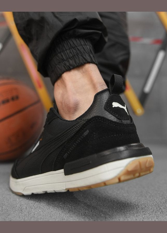 Чорні Осінні стильні кросівки чоловічі puma чорні No Brand