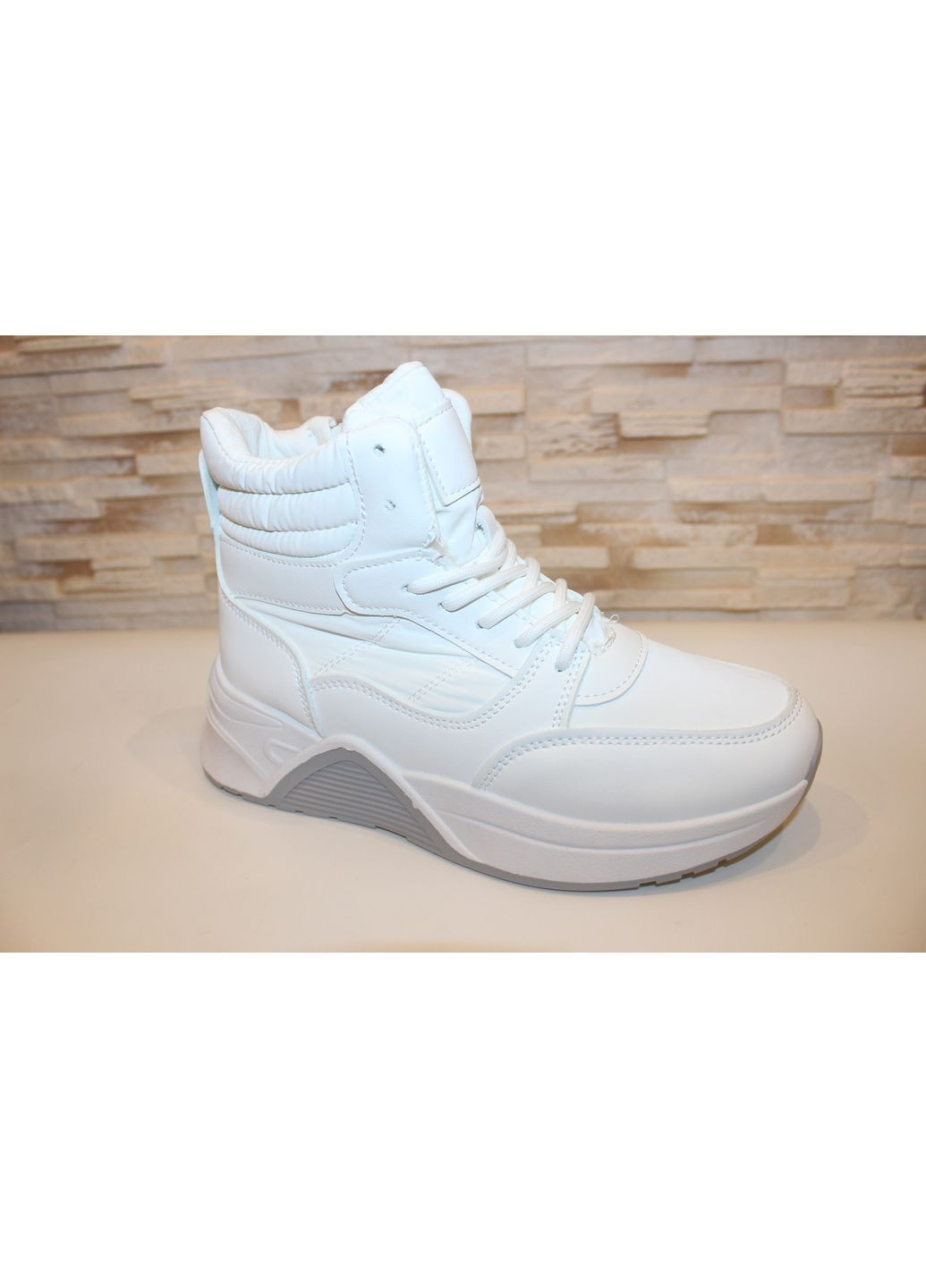 Зимние ботинки женские зимние белые No Brand без декора из искусственной кожи, плащевка