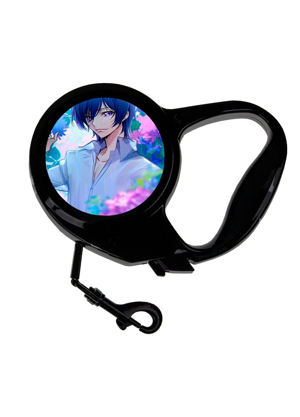 Поводок-рулетка для животных с принтом Аниме Код Гиас #0001 3 м черный No Brand (309160897)