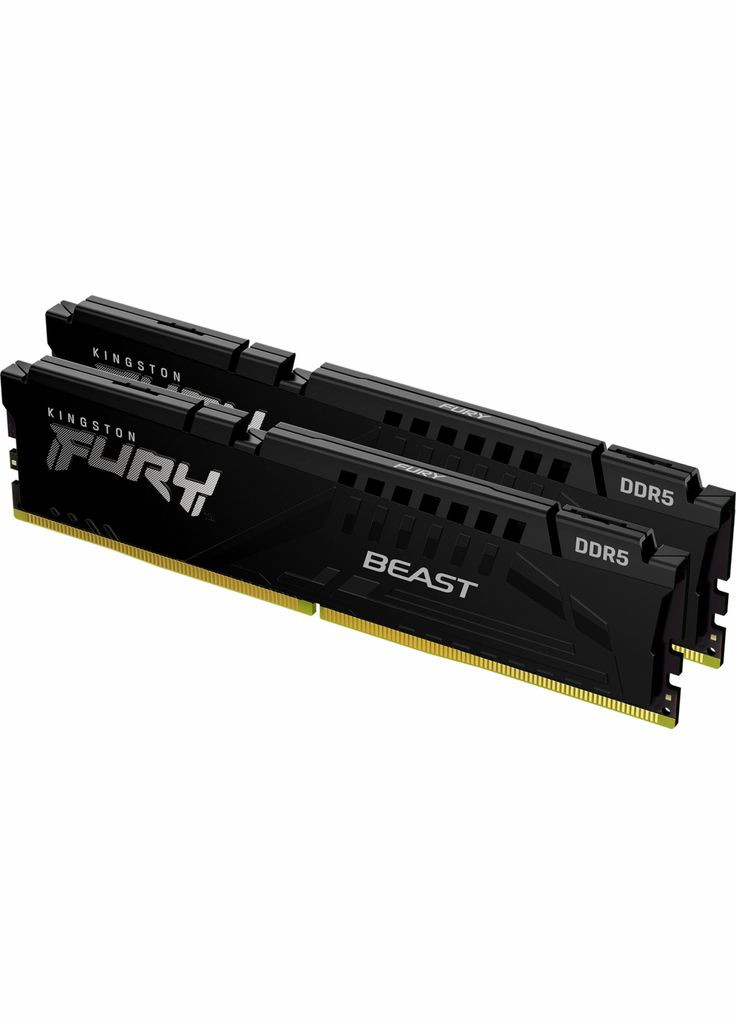 Память 16Gb x 2 (32Gb Kit) DDR5, 5200MHz, Fury Beast, Black, 4040-40, 1.25V, с радиатором (KF552C40BBK2-32) Kingston (316152340)