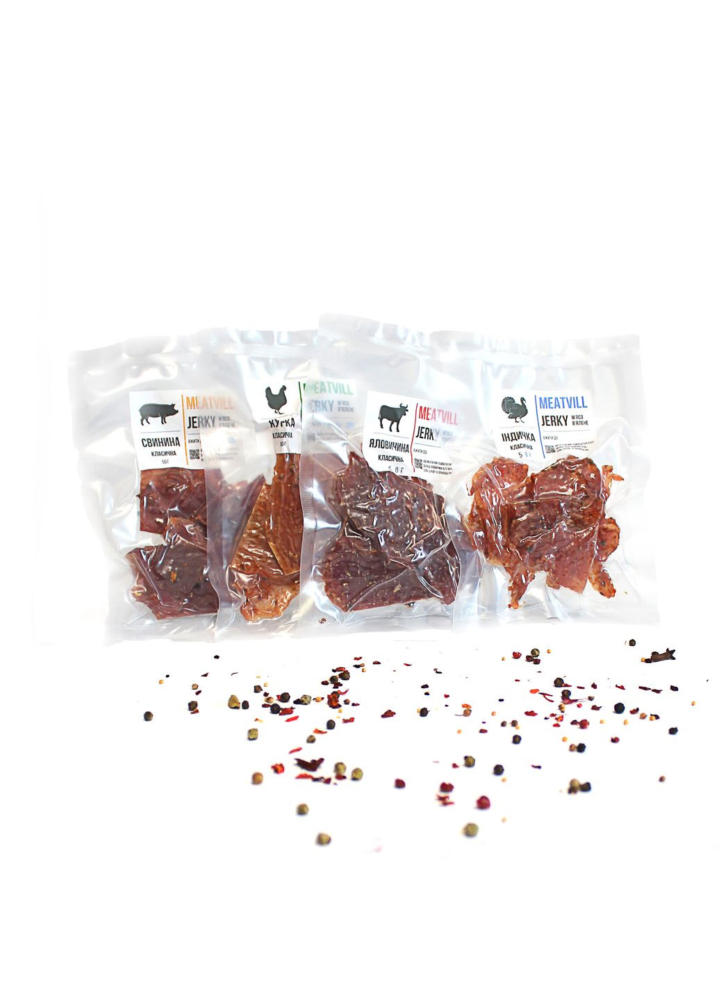 Джерки класичні Мікс 4в1 200 г (100) Meatvill (352167411)