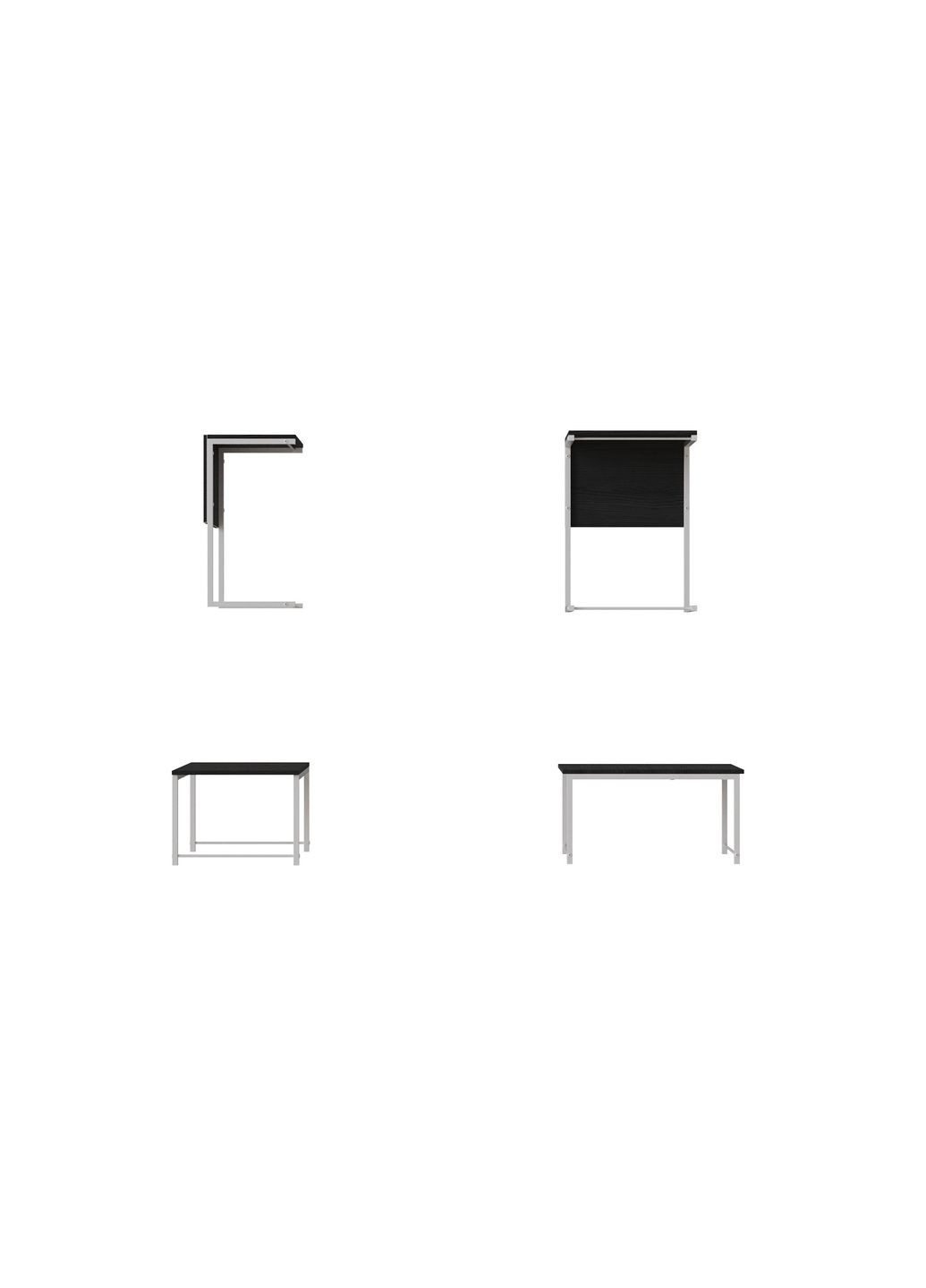 Стол журнальный приставной Терри Комбо 345x662x440 Белый металл ДСП 16мм FRD-105145 Ferrum-decor (353501216)