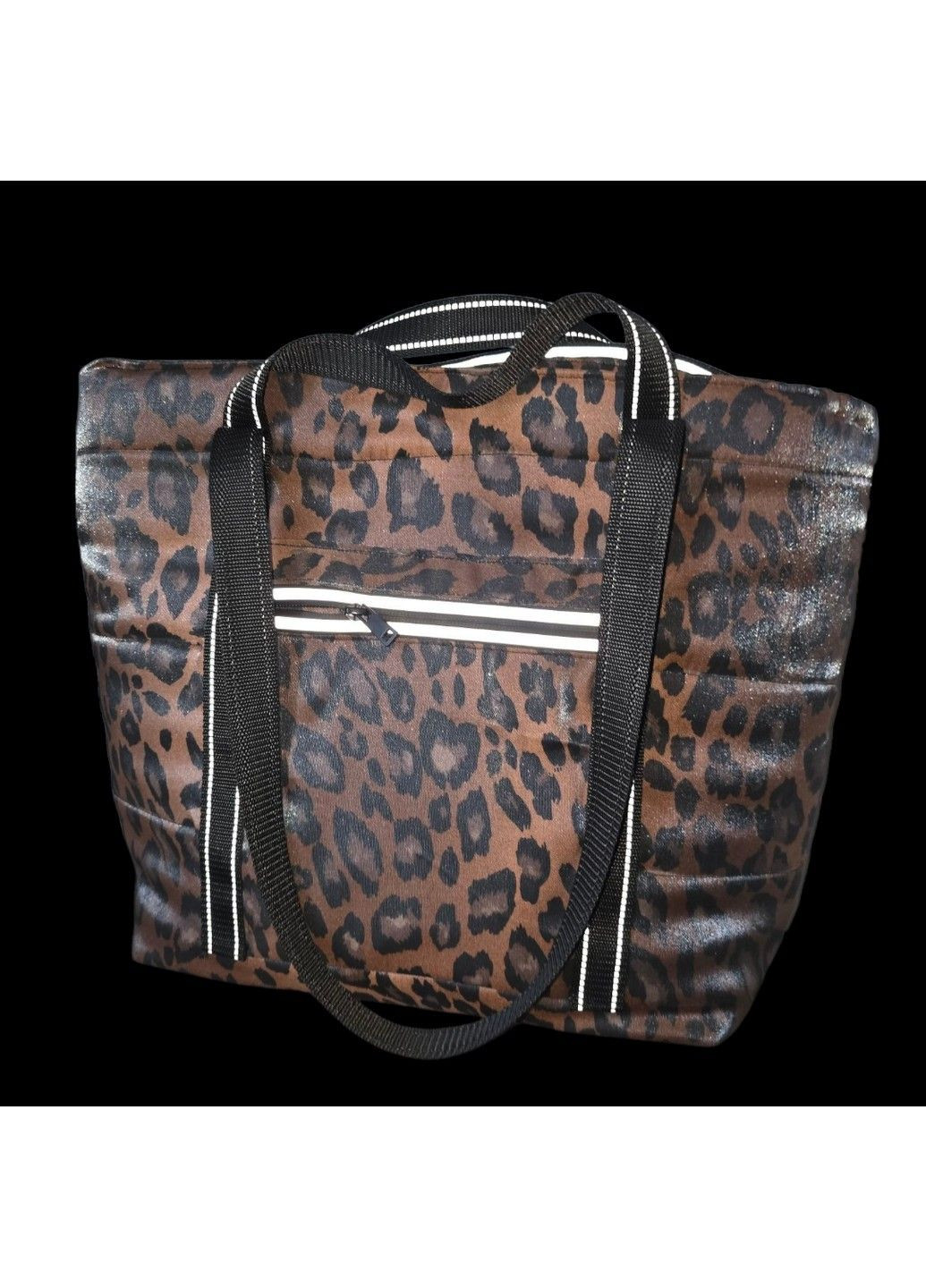 Леопардова сумка-шопер Svitashka Світловідбиваючі ручки Бавовна No Brand (334015981)