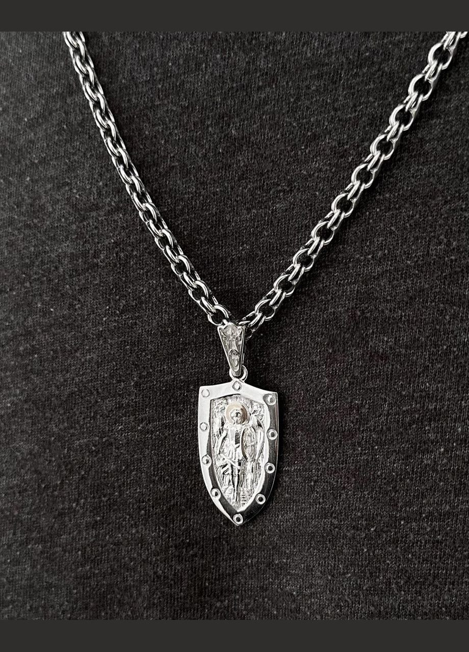 Ладанка серебряная с золотом Архангел Михаил 570п No Brand (316397718)