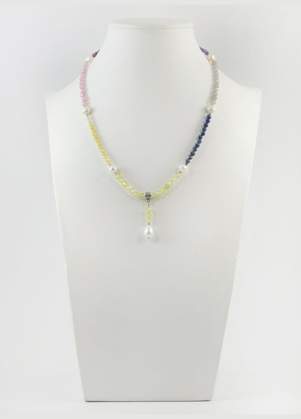 Бусы "Чакра" Рубин, Циркон, Лазурит, Лабрадор, Аметист, Жемчуг Fursa fashion (322314207)