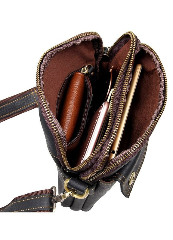 Сумка мужская через плечо кожаная 14408 Черный Vintage (302008983)