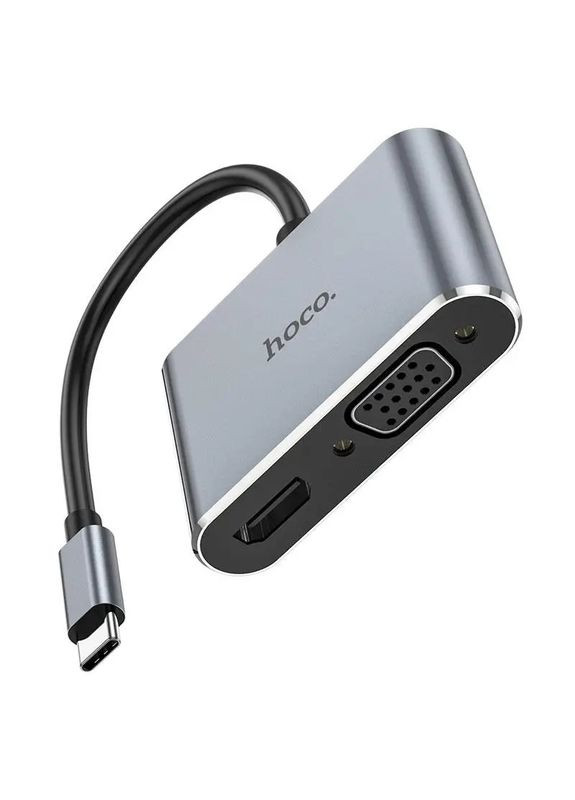 USBC Хаб адаптер розгалужувач HB30 to HDMI VGA USB PD Hoco (279826970)