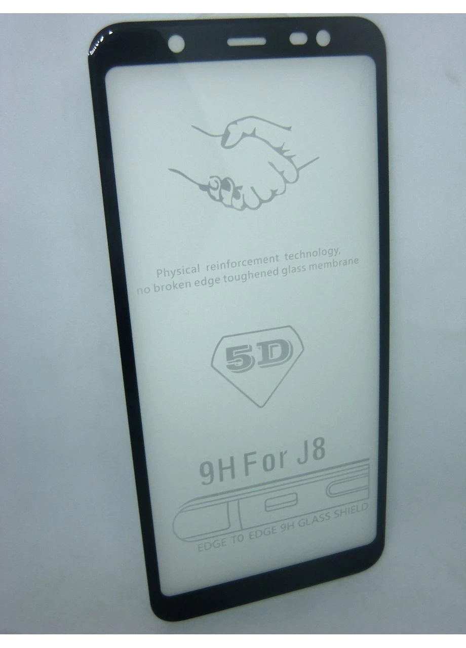 Защитное стекло 5D для Samsung SM-J810F Galaxy J8 2018 Black на весь экран AVG (386190742)