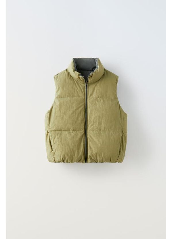 Серая демисезонная жилетка двухсторонняя Zara