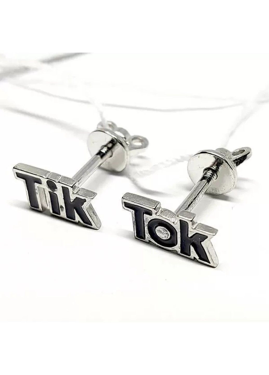 Срібні сережки-пусети Tik-Tok UMAX (289351450)