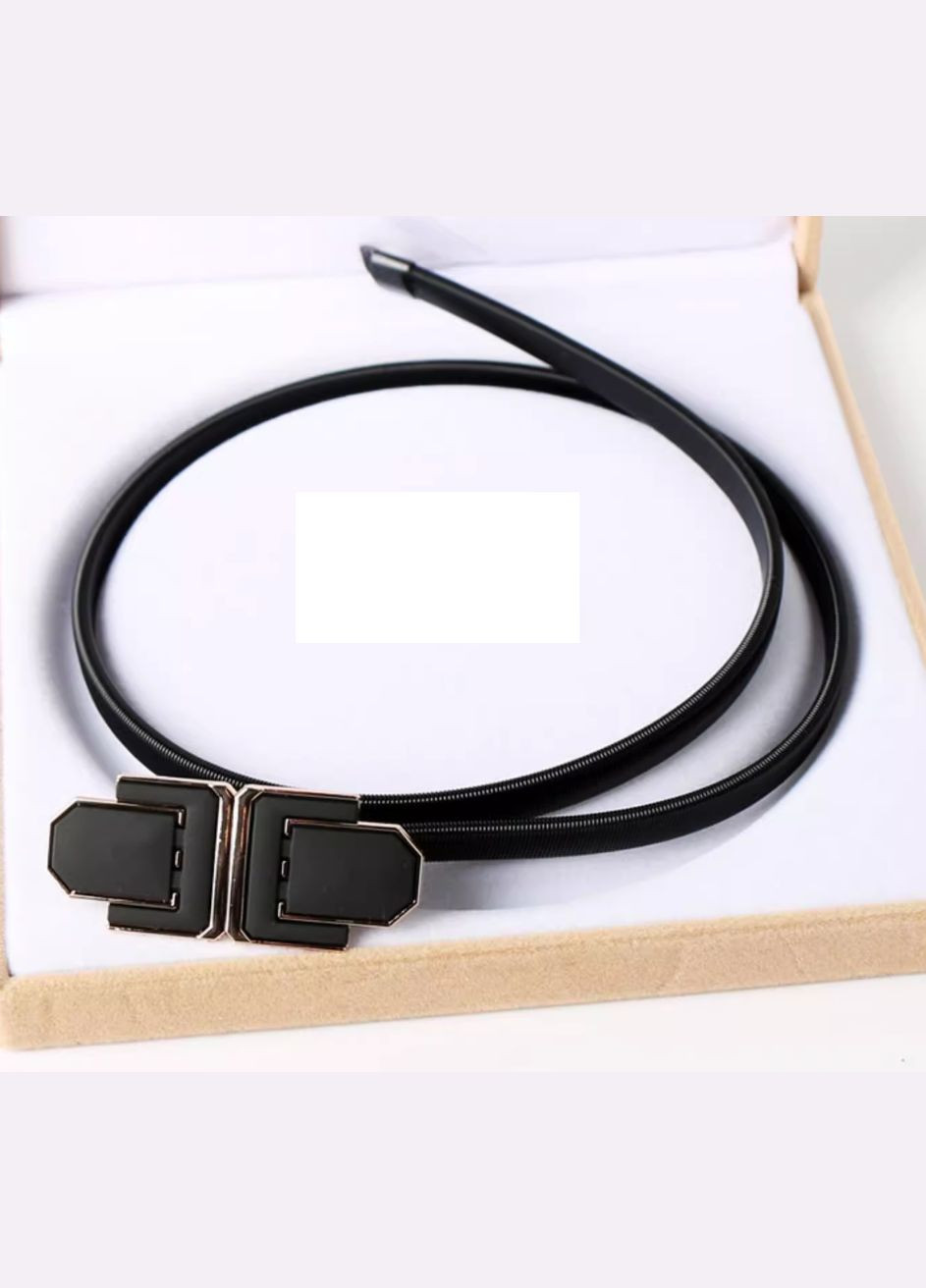 Еластичний металевий пояс-пружина з геометричною пряжкою см No Brand (338257852)