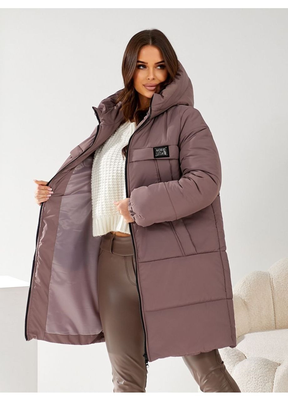 Пудровая демисезонная женская стеганная куртка с капюшоном пудрового цвета 34500 Fashion