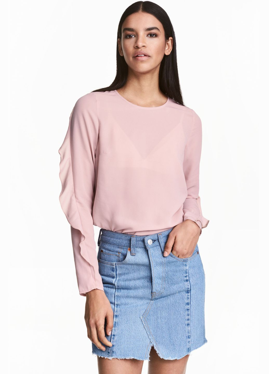Светло-розовая блуза демисезон,бледно-розовый, divided H&M