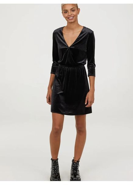 Черное платье женская H&M однотонное