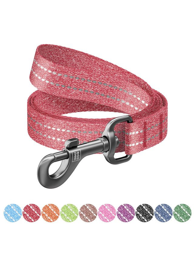 Повідець для собак WAUDOG Re-cotton червоний світловідбиваючий 25мм 500см для великих собак повідець з бавовни ProDobro (373221475)