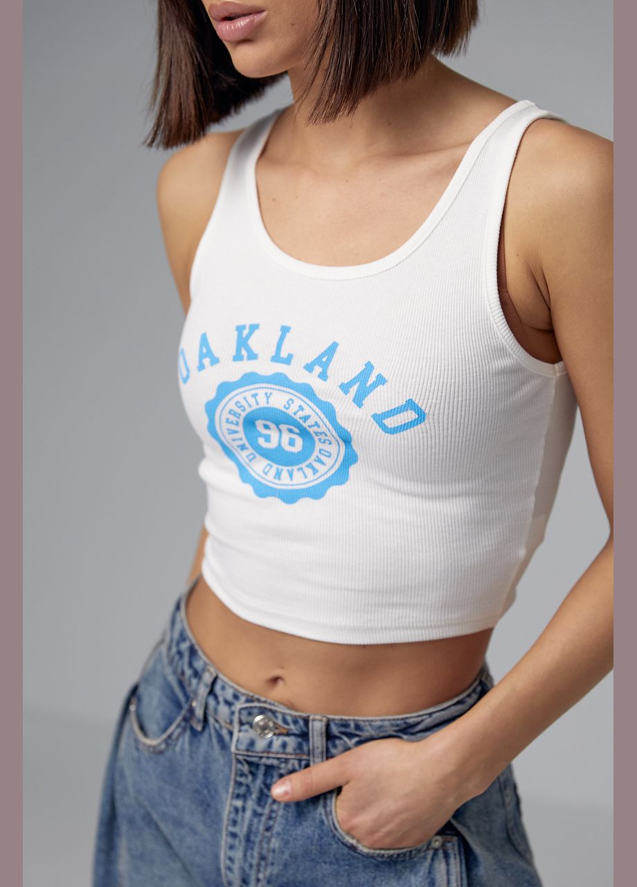 Женский топ в рубчик с принтом Oakland Liton (296908975)