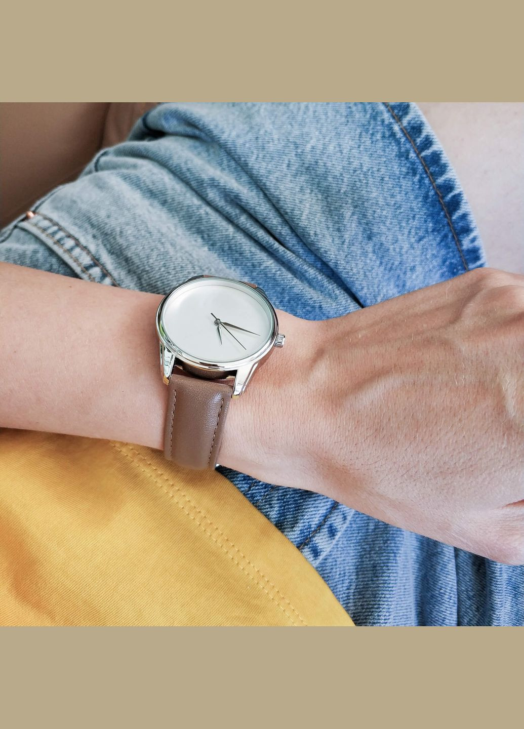 Годинник Мінімалізм (сіро-коричневий, срібло) Ziz 4600157 (338216334)