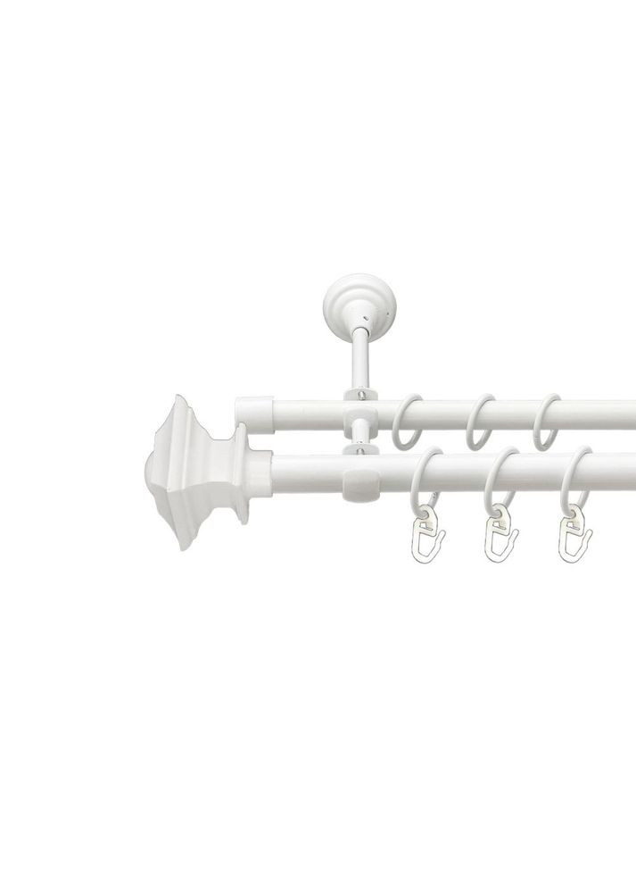 Карниз Борджеза металлический двухрядный открытая гладкая труба Арктис 19\16 мм 300 см (00-00021216) ORVIT (300688998)