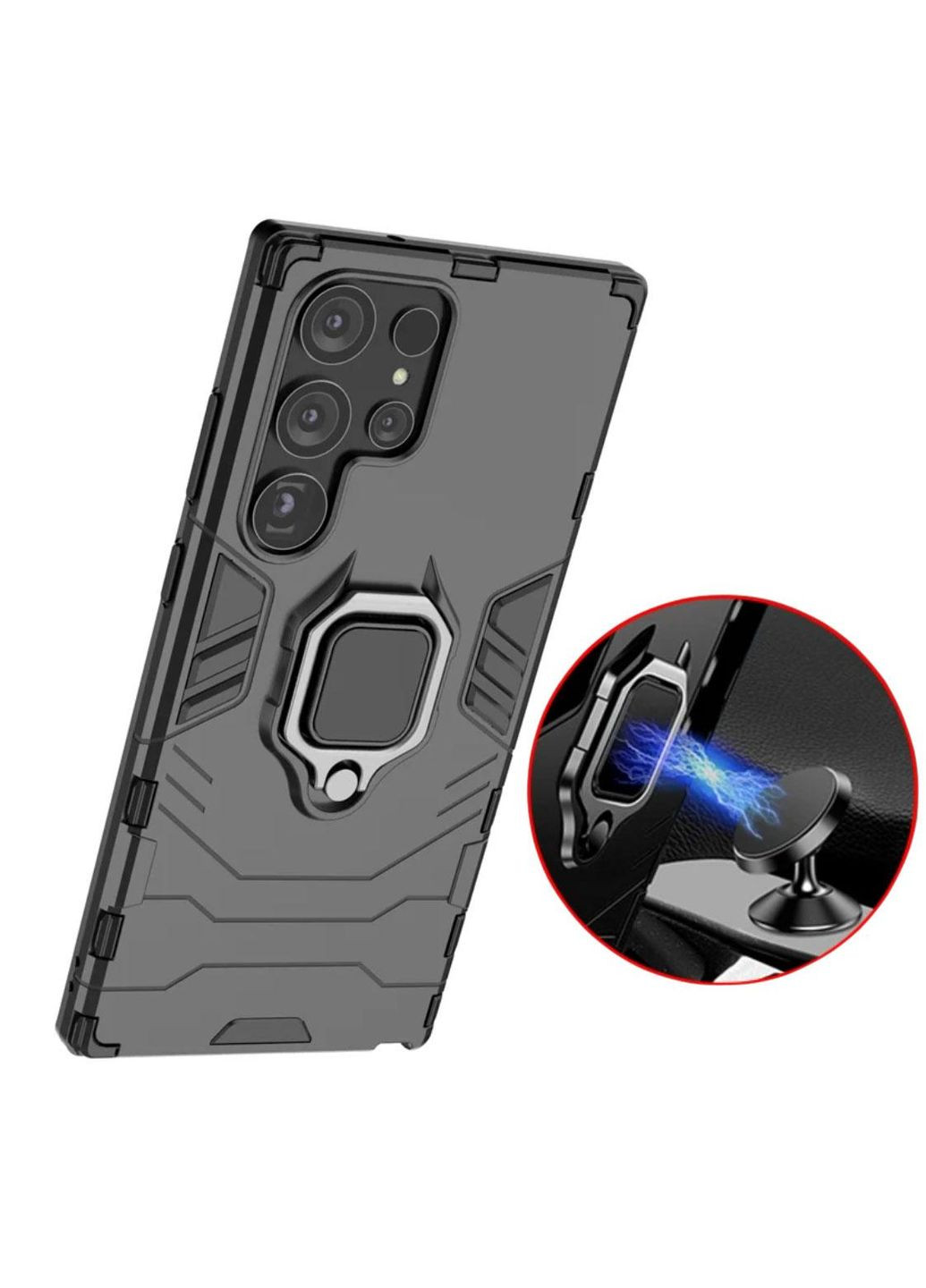 Чехол бампер Ring Armor для Samsung Galaxy S23 Ultra (SM-S918) - Black Primolux (268025309)