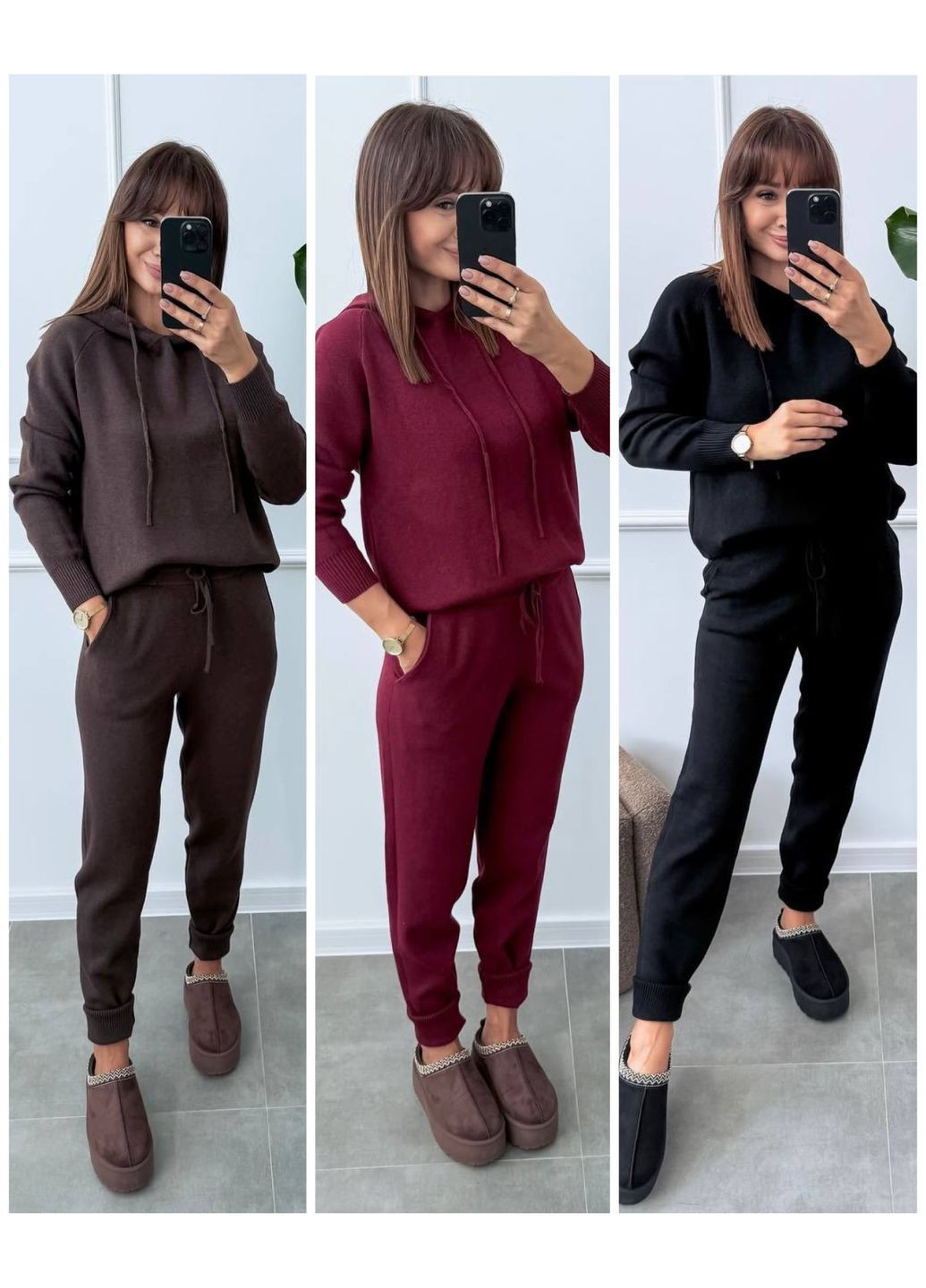 Костюм жіночий ангоровий штани і кофта з капюшоном No Brand (362114668)