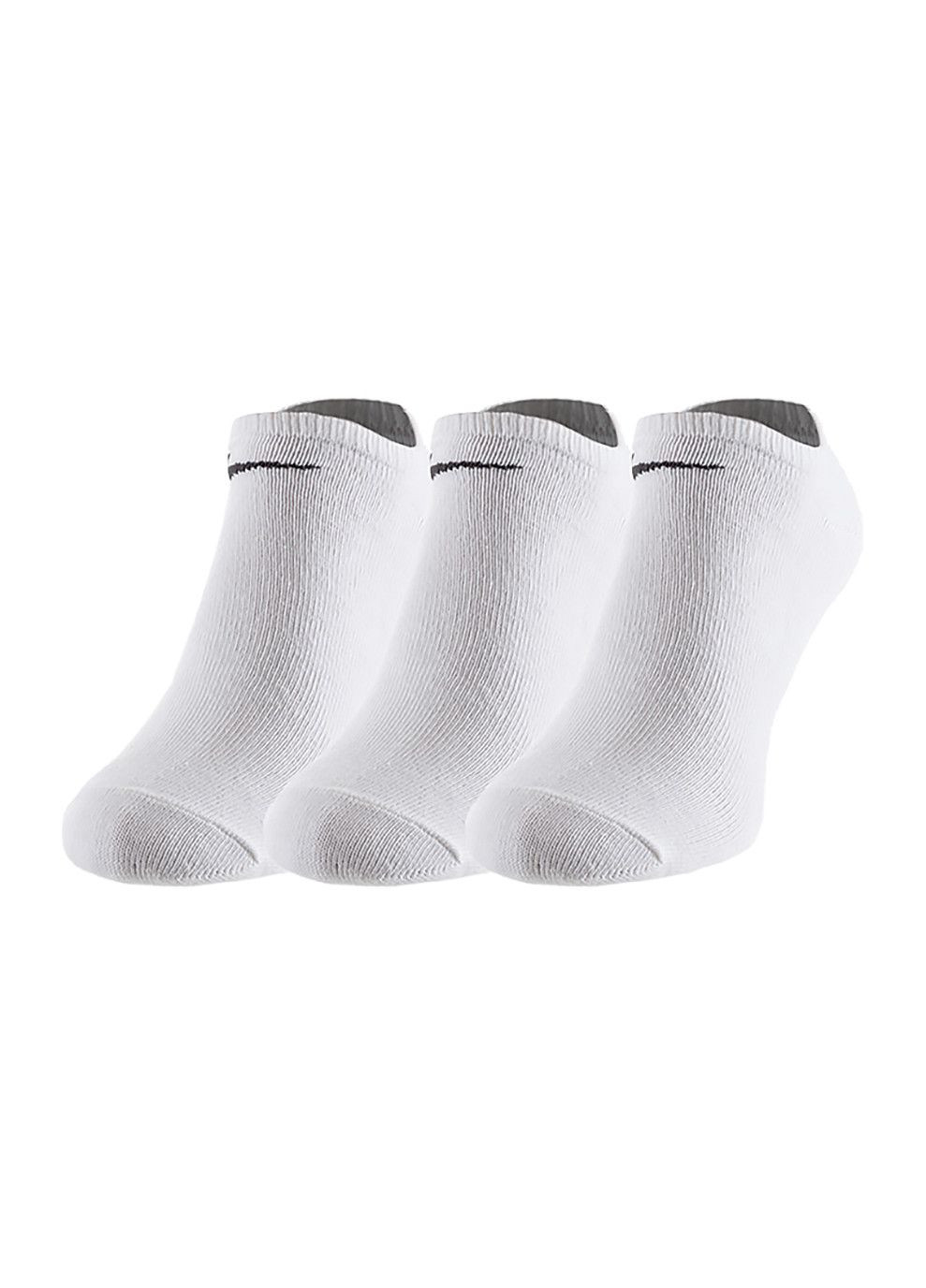 Белые мужские носки 3ppk value no show белый Nike однотонные (333961329)