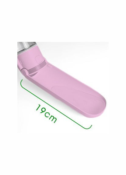 Портативна поїлка 420 мл, похідна пляшка для собак зі шнурком Рожевий Redminut (299915506)