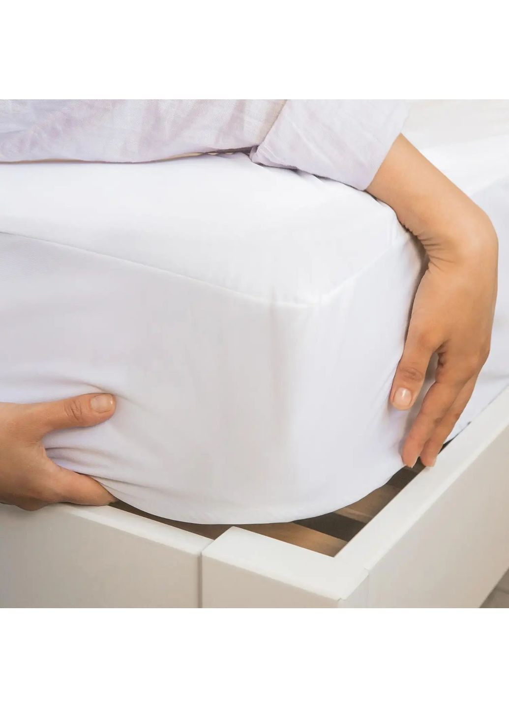 Простынь-чехол водонепроницаемая трикотажная 90*200*30 см гипоаллергенная Белый (1520090200) ТЕП (362537651)