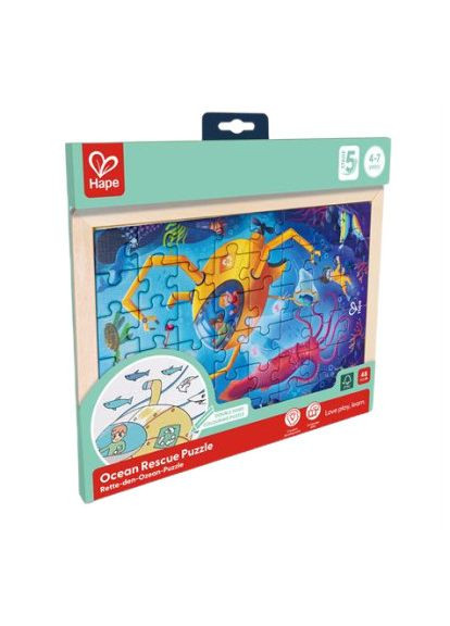 Пазл Океан з розмальовкою 48 елементів (E1643) Hape (369940011)