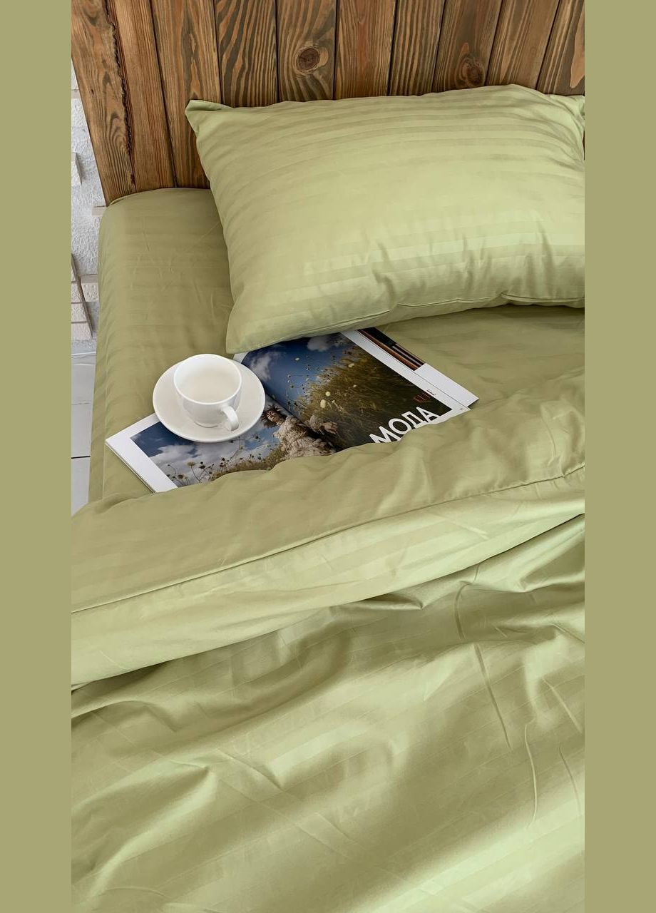 КПБ евро микро страйп сатин "Лайм" (200х210, 70х70) Glav Textile (297365360)