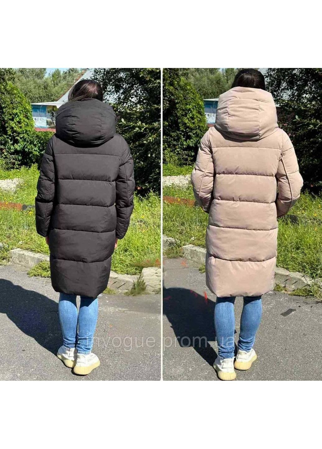 Черная зимняя двухстороннее пальто 3280 l Towmy