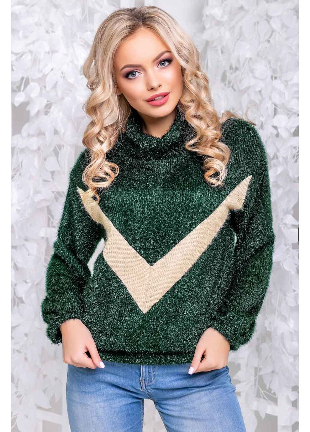 Зеленый зимний свитер 1046.2843 Seventeen