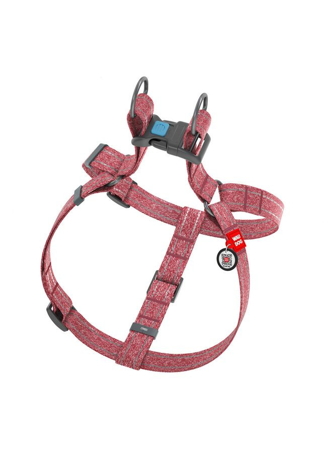 Шлея из восстановленного хлопка WAUDOG Re-cotton с QR паспортом, светоотражающая, пластиковый фастекс,, Ш 25 мм, Дл 60-85 см No Brand (363198561)