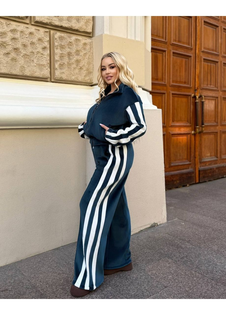 Жіночий зимовий костюм із турецького двостороннього велюру на хутрі • штани трансформери (палацо/джогери) • заміри в описі DK/DL Мода без кордонів (362188834)