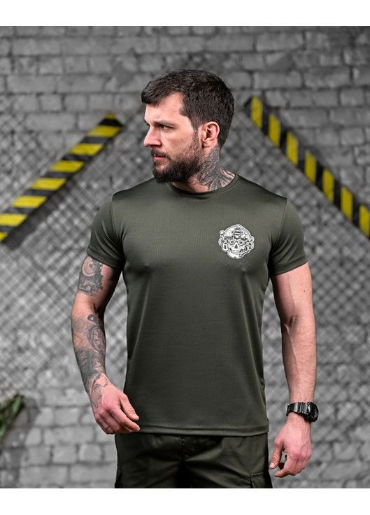 Армійська чоловіча футболка Череп олива No Brand (354308114)