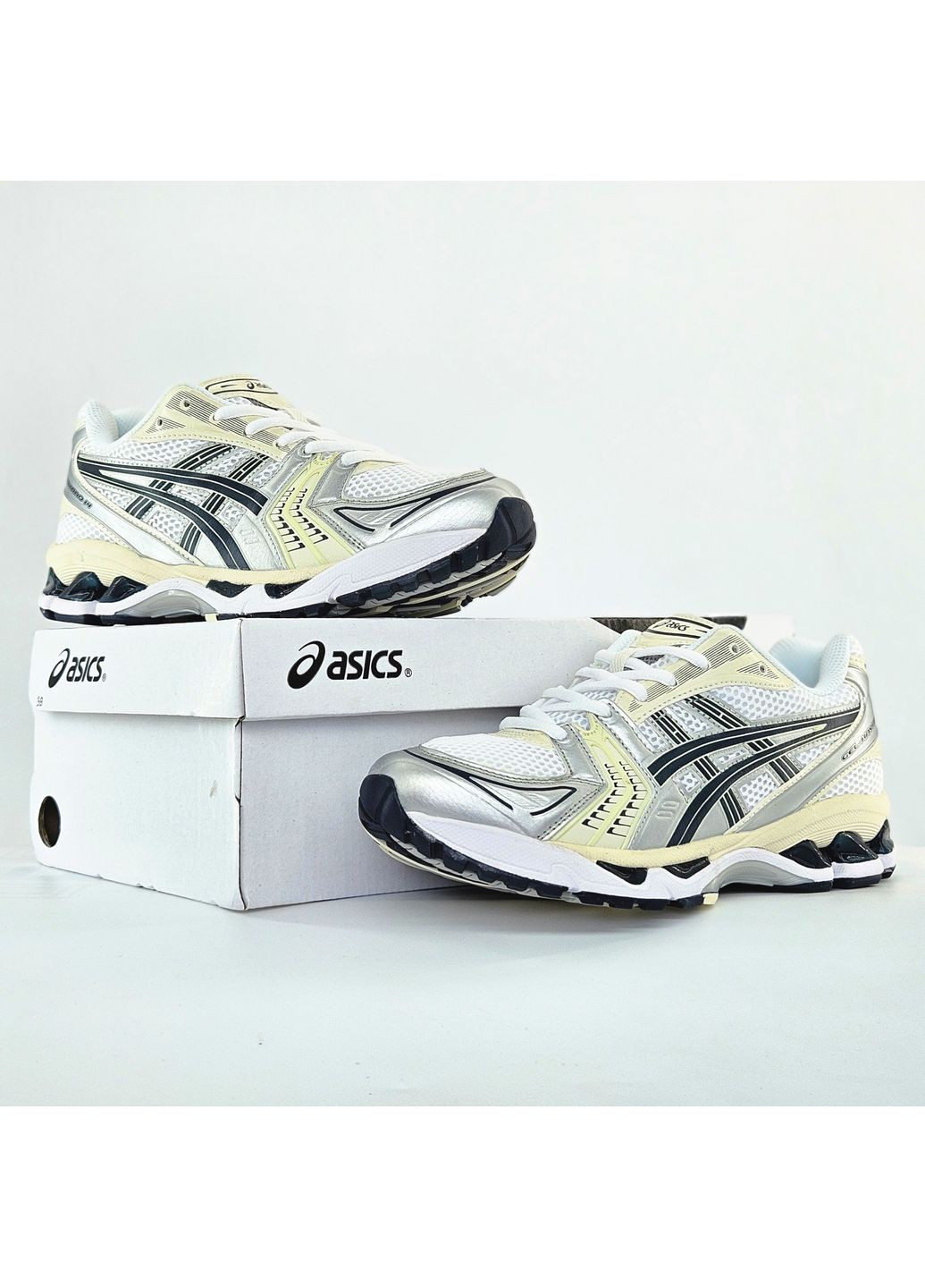 Кросівки жіночі і чоловічі Asics Gel-Kayano 14 white grey black | Асікс Гель-Каяно 14 білі сірі чорні No Brand білі демісезони (363176555)