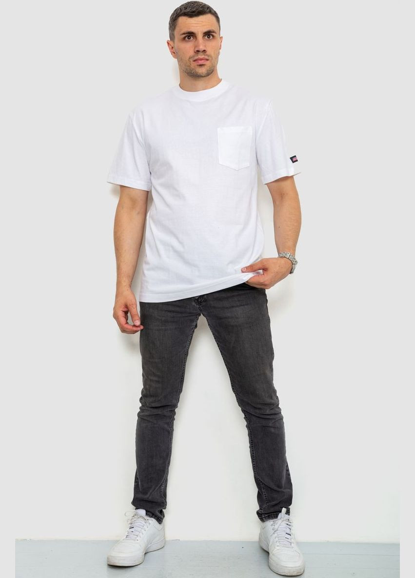 Белая футболка мужская однотонная 238r57832 с длинным рукавом Ager