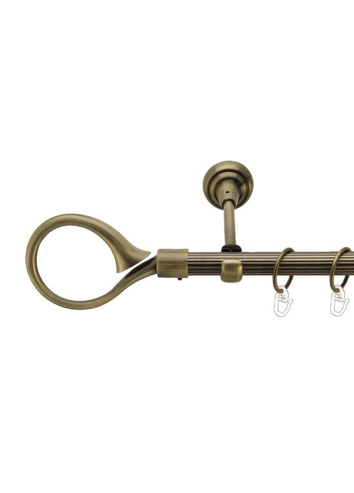 Карниз Скипта металлический однорядный открытый рифленая труба Антик 19 мм 160 см (00-00017277) ORVIT (300279251)