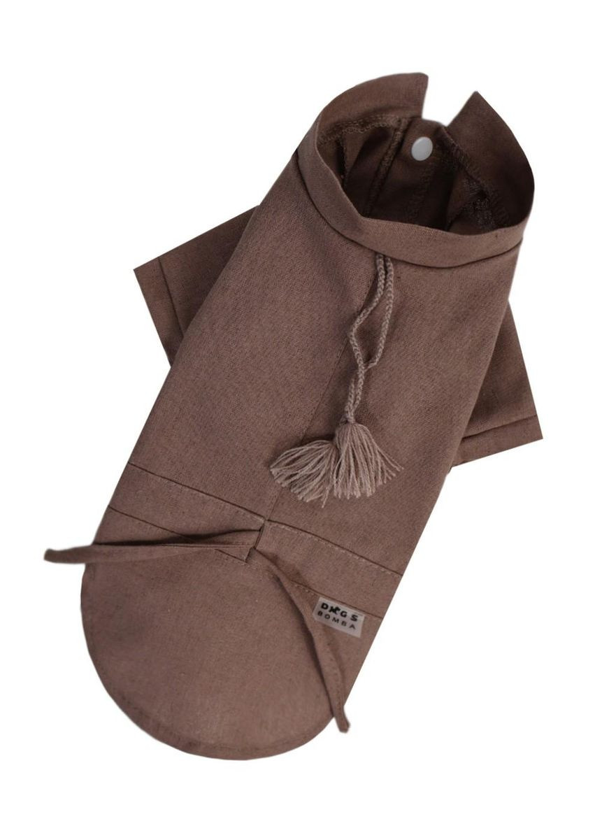 Рубашка льняная коричневая RUB-58 Размер 4 Dogs Bomba (370275448)