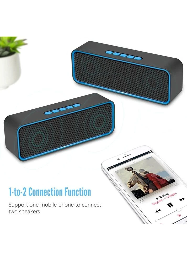 Портативная беспроводная колонка Kolaura с Bluetooth 5.0 и 3D стерео HiFi басом (синяя) No Brand (300657814)