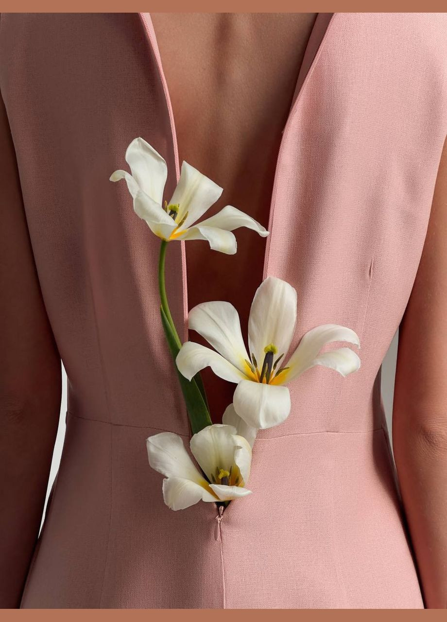 Персиковое коктейльное, деловое, повседневный, кэжуал, джинсовое, вечернее платье женское Україна однотонное