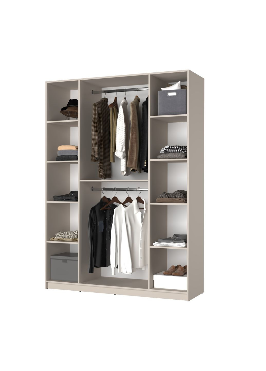 Шафа 4-дверна Оскар ДСП BG, додаткова штанга 160x52x220 см (MBS-4668) MebelStar (366427455)