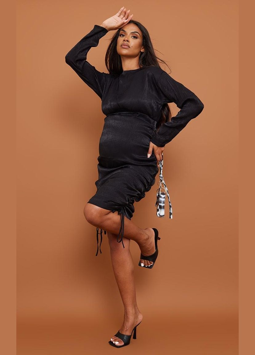 Черное платье для беременных PrettyLittleThing
