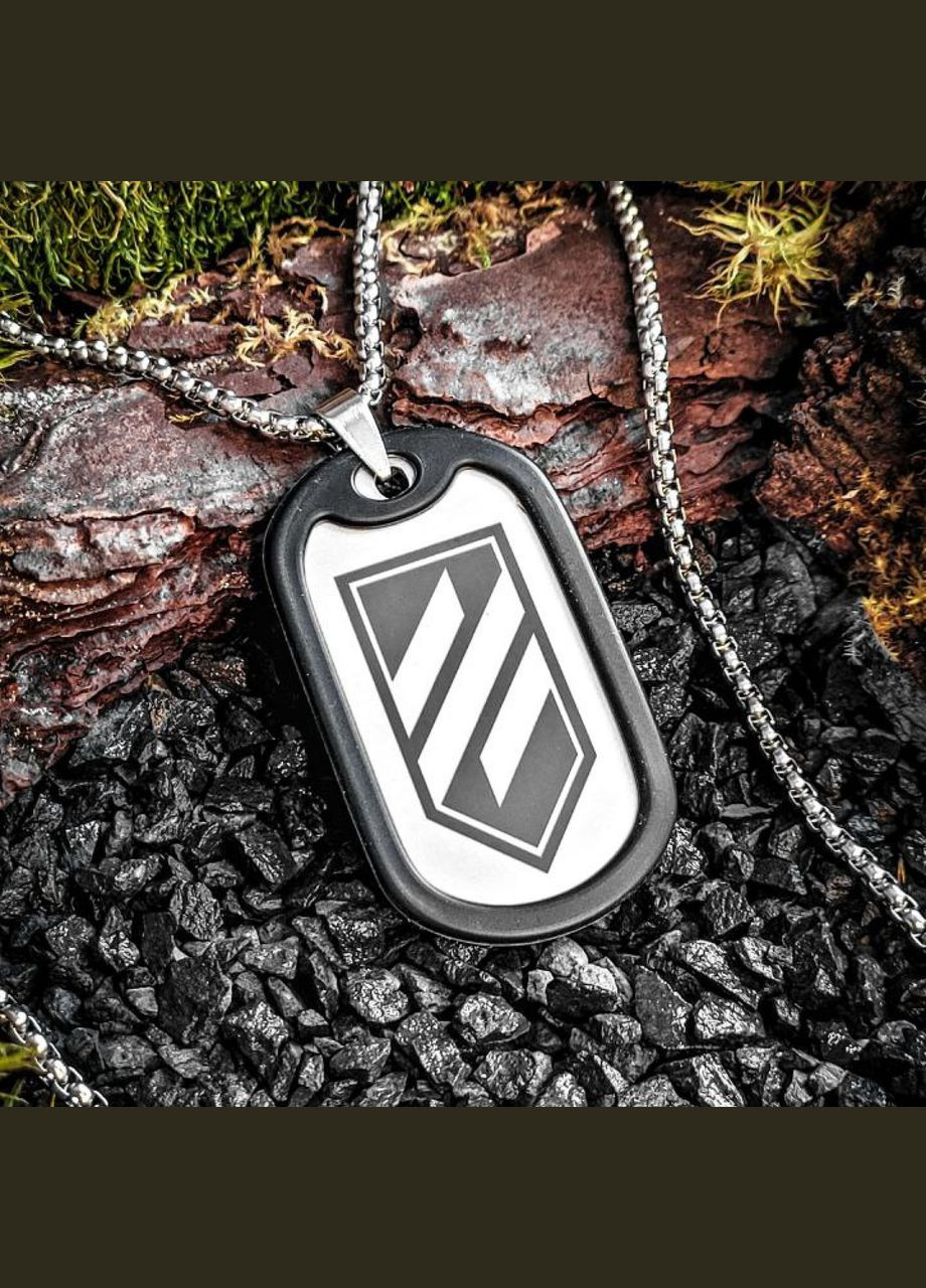 Жетон ЗСУ з нержавіючої сталі з ланцюжком. 3 ОШБр - Третя окрема штурмова бригада Матовий, З двох сторін, З гумовим бампером No Brand (300369322)