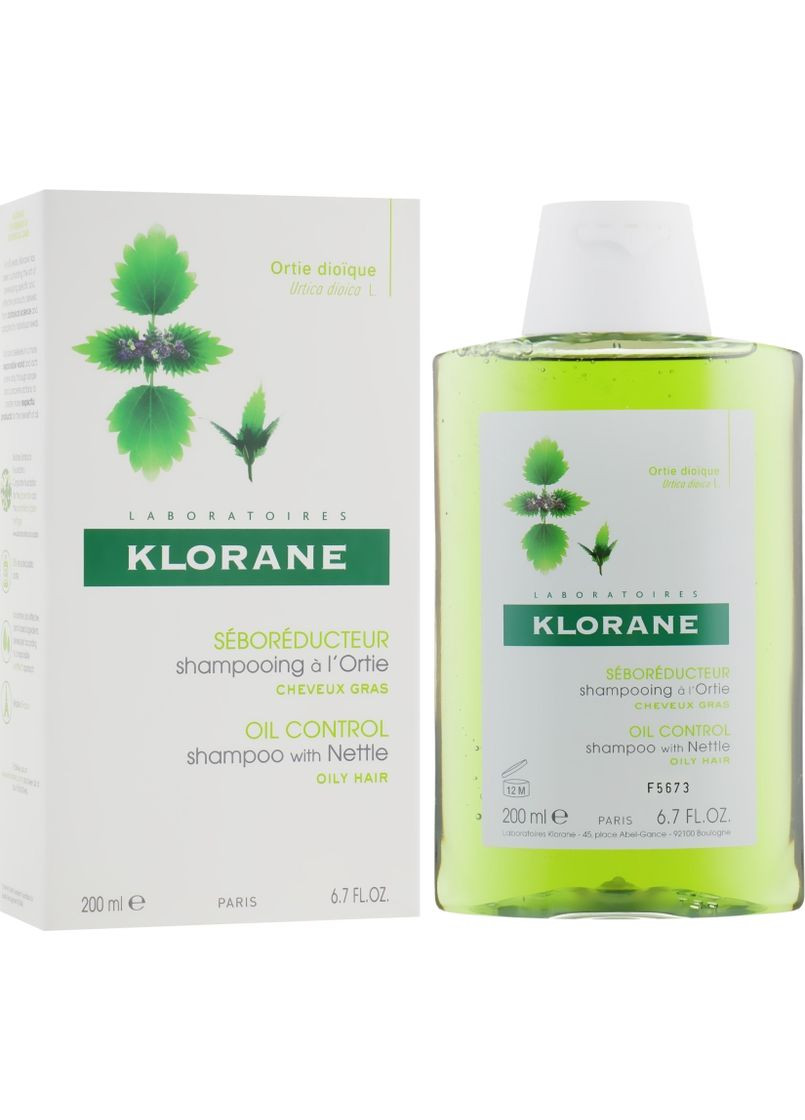 Шампунь c крапивой для жирных волос Seboregulating Treatment Shampoo with Nettle Extract 400ml (53071-62952) Klorane (368623211)