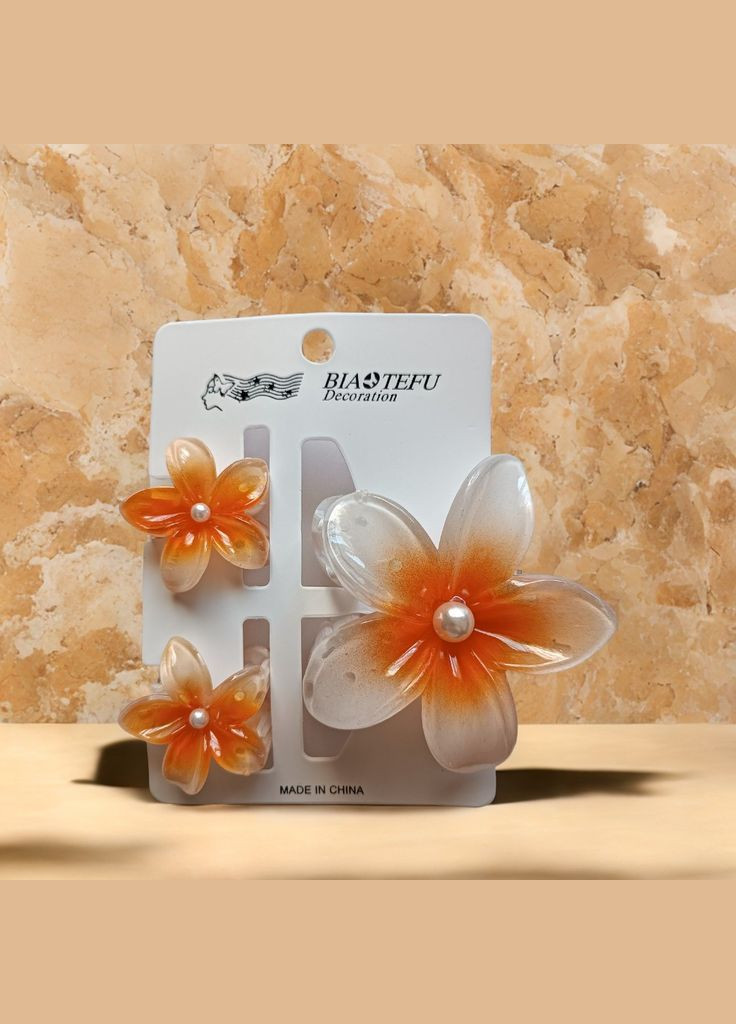 Шпилька краб для волосся Гавайська квітка планшетці No Brand (341302868)