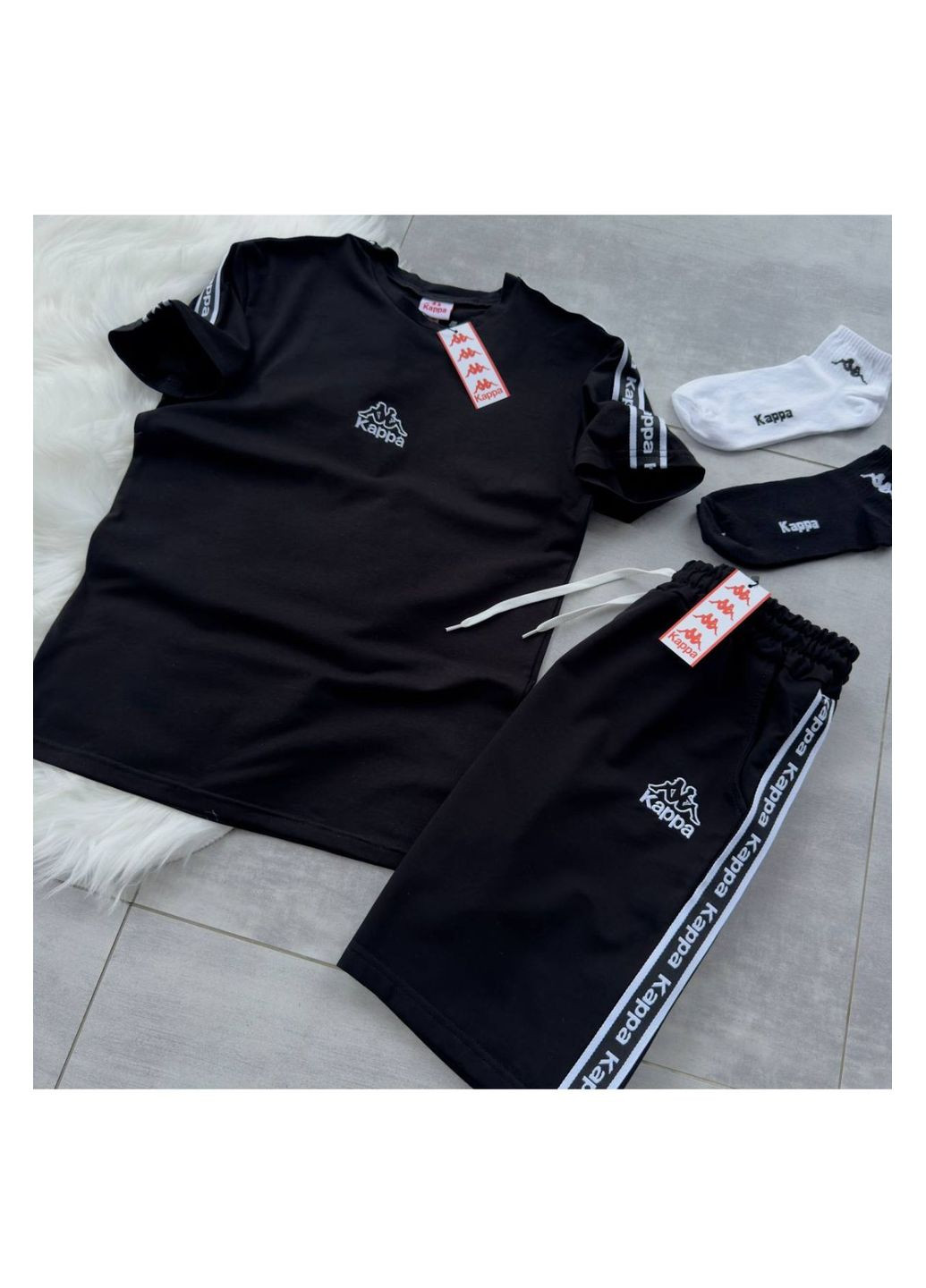 Черный летний мужской комплект No Brand