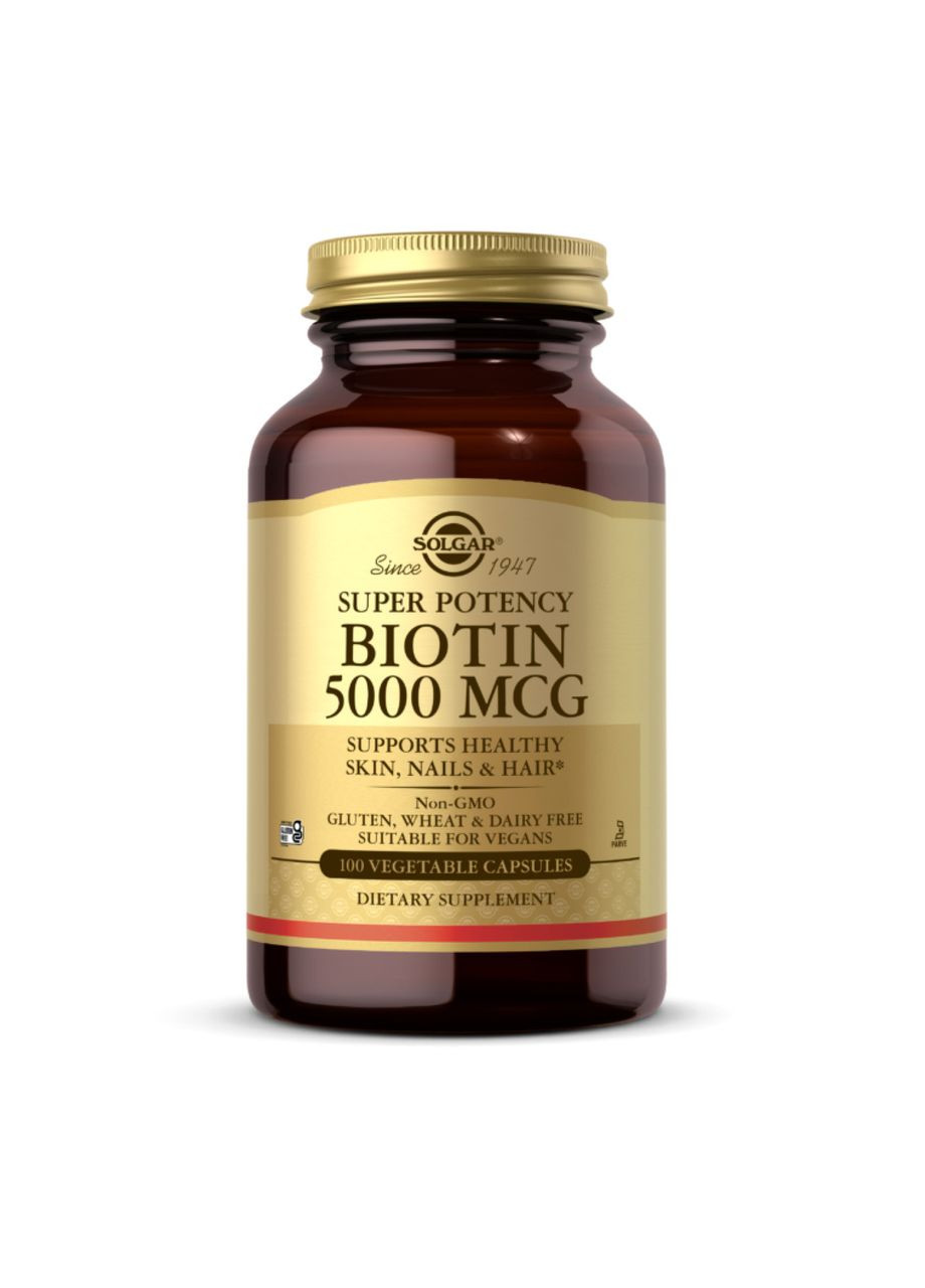 Biotin 5000mcg - 100 vcaps Solgar (369396293)