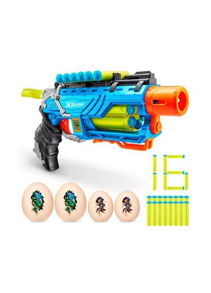 Швидкострільний бластер X-Shot DINO Striker New 2 середніх яйця 2 маленьких яйця 16 патронів 4860R Zuru (362315017)