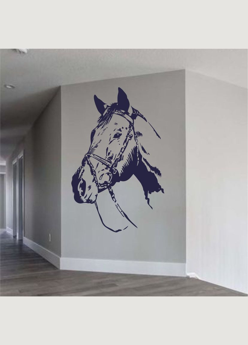 Трафарет для покраски Голова коня, одноразовый из самоклеящейся пленки 170 х 115 см Декоинт (293175947)